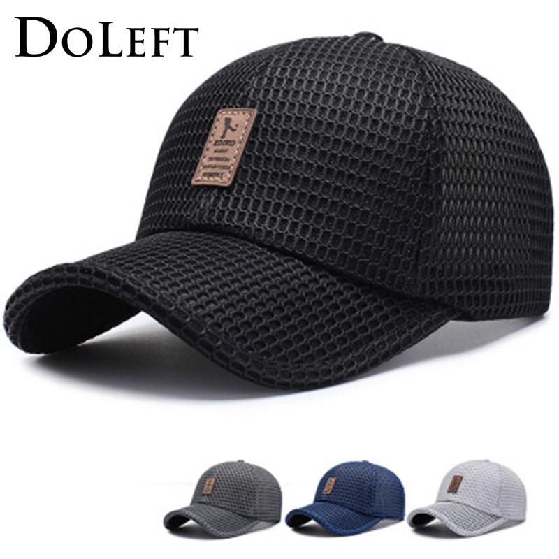 

2019 Summer Mesh Baseball Cap Men Women Breathable Comfortable Sun Dad Hats Unisex Solid Color Sunscreen Caps Snapback bones, Black
