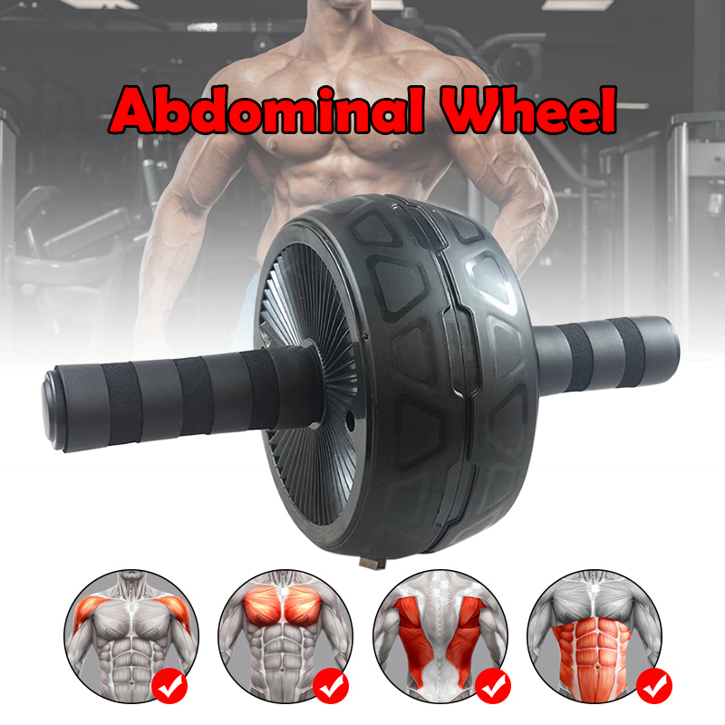 

New Abdominal Wheel Kit with Knee Pad Abdominal Muscle Wheel Home Fitness Equipment for Men Women Drop Shipping, Black