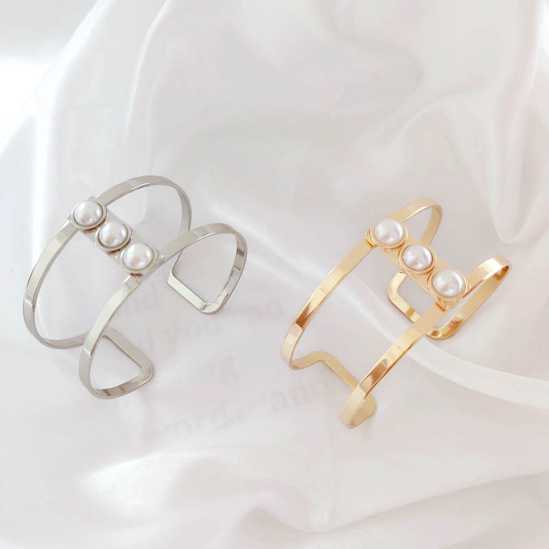 

Fashion Jewelry Silver Gold Color Open Cuff Bracelets for Women Man Jewelry Trendy Simple Bangles Party Gift
