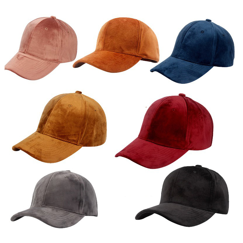 

Winter Snapback Sport Cap Crushed Velvet Adjustable Hat Girls Solid Leisure Fashion Fall Spring Men Women Casual Cap