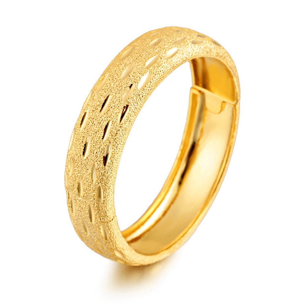 Thick Bangle Dubai Bracelet 18K Yellow Gold Filled Classic Womens Bracelet Openabble Jewelry Wedding Party Accessories-image-493981685