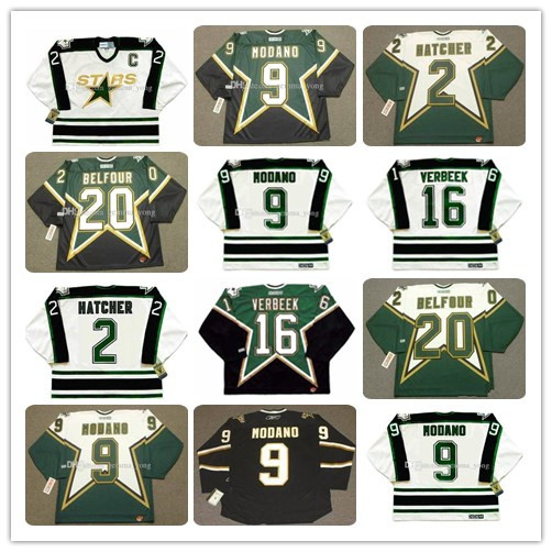 

Men Dalla Stars Vintage 1990 CCM Hockey Jerseys 2 DERIAN HATCHER 9 MIKE MODANO 16 PAT VERBEEK 20 ED BELFOUR All Stitched Hot Sale Size S-3XL, Blank-green 1