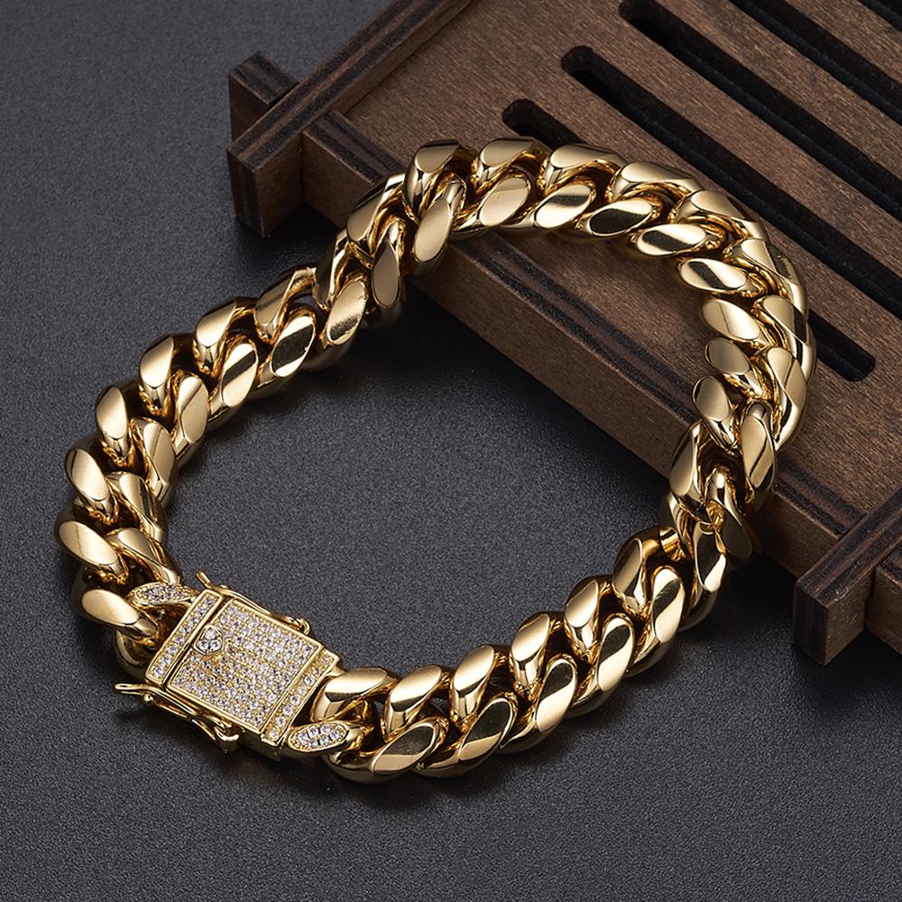 Bracciale Catena Maglia Massiccia Uomo Acciaio Inossidabile Braccialetto 7 mm