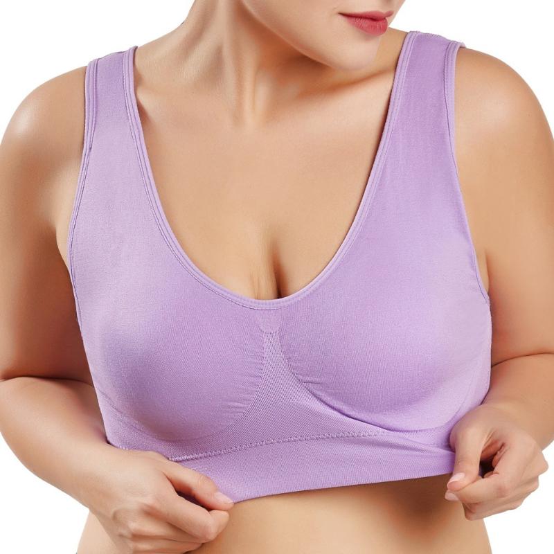 

Plu size High Stretch Seamless Yoga Fitness Bras Sport Bra Vest Padded Crop Tops Underwear With Chest Pad Wire Free. Bras, Dz