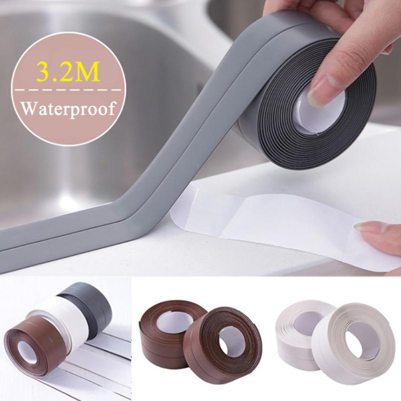 

Self Adhesive Kitchen Ceramic Sticker Waterproof Anti-moisture PVC Sticker Bathroom Wall Corner Line Sink Stickers 2.2* 320cm
