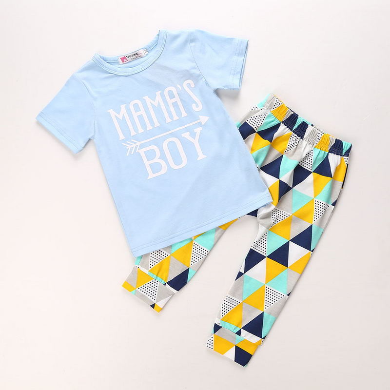 Ensemble de vêtements pour nouveau-né garçon, t-shirt à manches courtes et pantalon Long, mignon, 2 pièces, tenues d'été 2021, 17051504