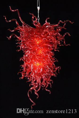 

Chihuly Style Red Blown Glass Chandelier Light Art Deco Glass Pendant Lamps Modern Crystal CE UL Certificate Home Decor Chandelier