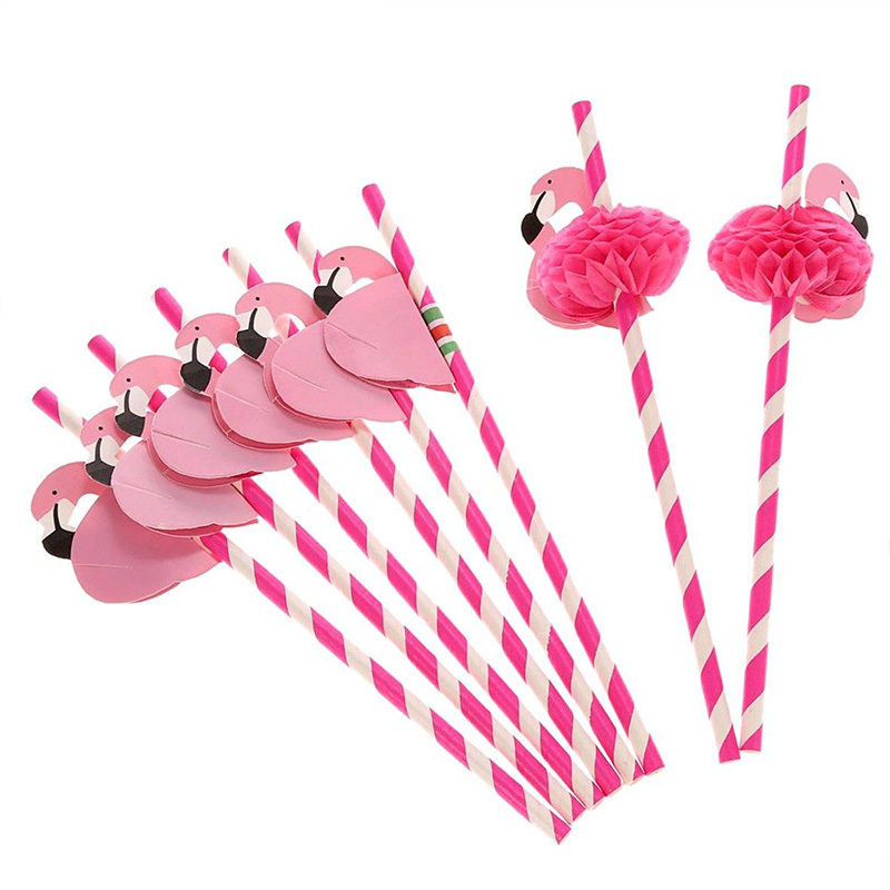 

50PCS Creative Flamingo Disposable Straw Kids Birthday Wedding Pool Party Bar Decoration Supplies kitchen Tableware