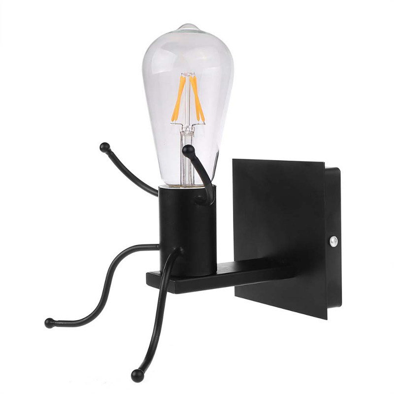 

Modern Cartoon Doll Wall Light LED Creative Mounted Iron Applique Lighting Lamp for Kids Baby Bedroom Living Room Bedroom Decor