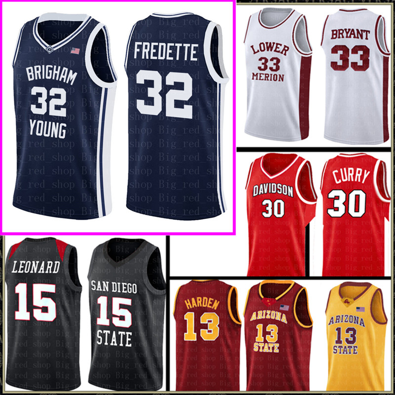 

Jimmer 32 Fredette Brigham Young Cougars Jersey 35 Kevin Durant San Diego State Aztecs College Kawhi 15 Leonard Jerseys, Black;red