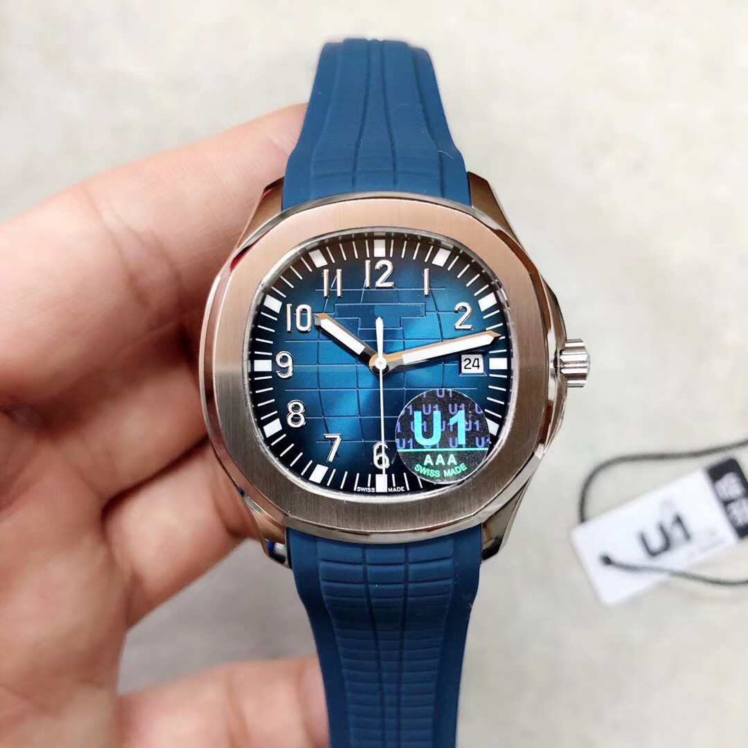 

U1 40mm Automatic 2813 movement WATCH case comfortable rubber strap stainless steel clasp lead the trend watches