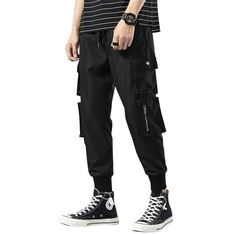 

Men Black Joggers Pants Side Pocket Streetwear Overalls Hip Hop Sweatpants Trousers Flex Leggings Sport Fitness Plus Size 8XL, Gray