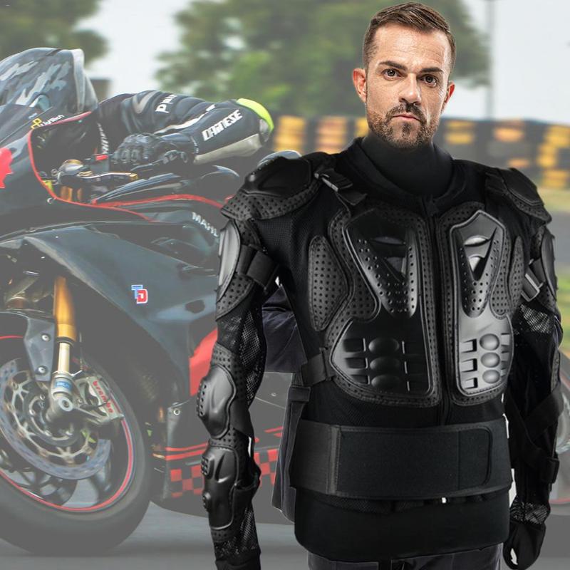 

Motorcycle Jacket, Protective Jacket - Professional Motorcycle Body Protection Motocross Racing Full Body Armor Spine Chest, As pic
