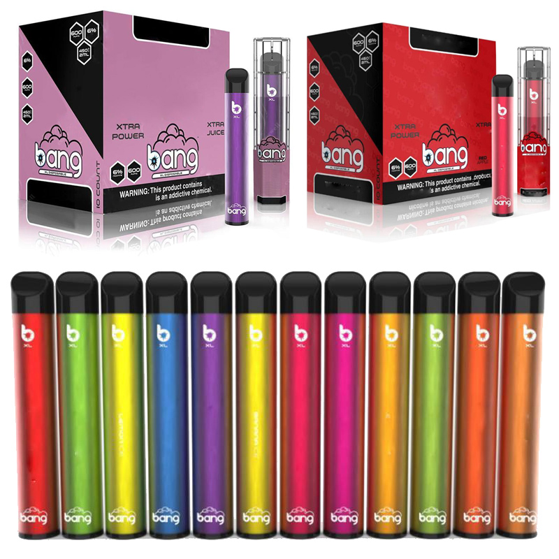 

Newest Bang XL 600Puffs Disposable E-cigarettes Vape Pen Pre-filled 2ml Cartridge Pods 450mAh Battery Vaporizers eCig Starter Kit Bars Stick