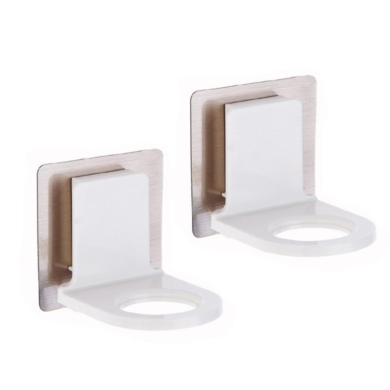 

2 Pcs Portable Soap White Plastic Hook Rack Shampoo Hanging Wall Mount Bottle Organizer