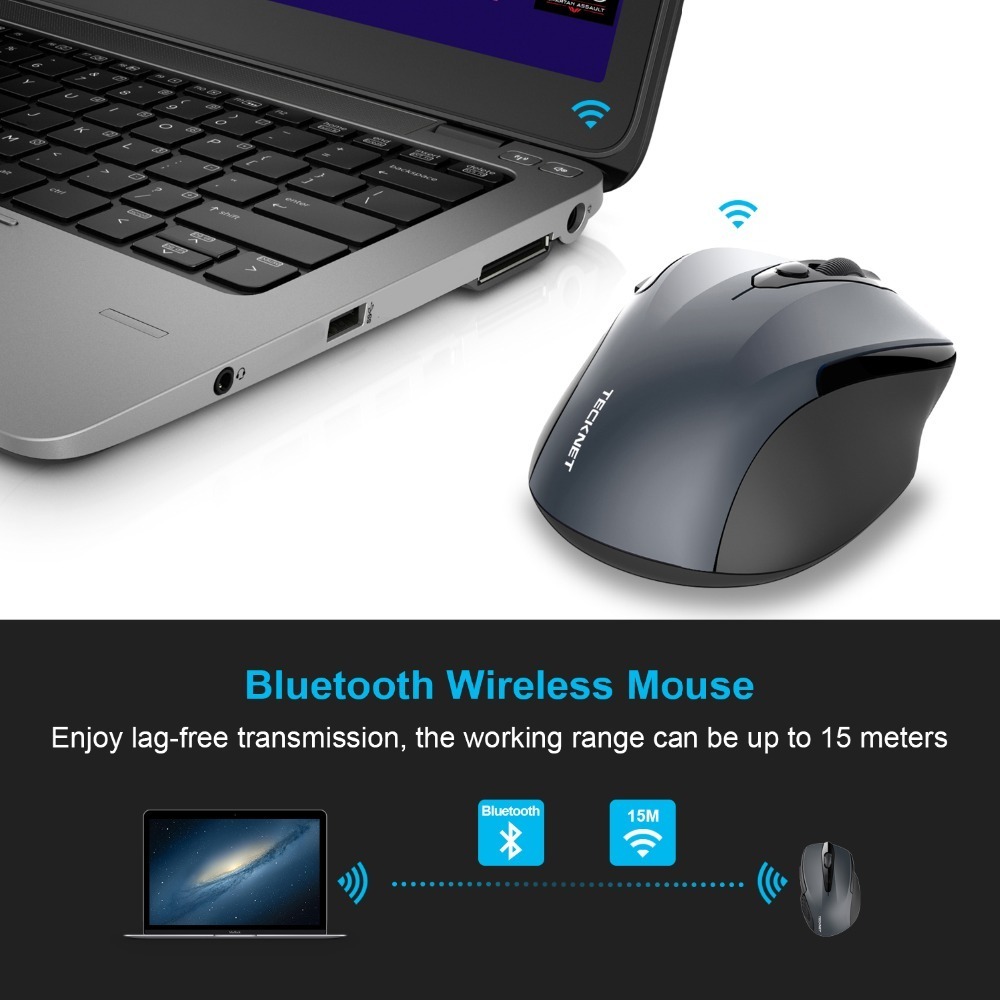 2020 Tecknet Bluetooth Mouse 2600dpi Adjustable Portable Wireless Mouse