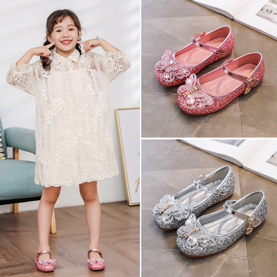 

Children Princess Shoes Dance Shoes For Girls Sandals Dress Kids Leather Glitter Crystal Banquet