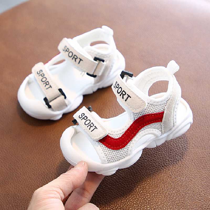 

2020 Toddler Sandals High Quality Kids Shoes Baby Boy Girl Patchwork Summer Beach Sport Soft Leather Sandals Shoes Sneakers, Red