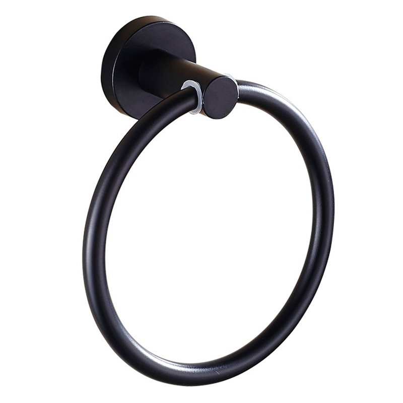 

Black Towel Ring Towel Holders for Bathroom Shiny Black Hand Bath Rings Hanger Rustproof Round Hook Made From Stainless St