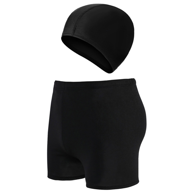 

Swimsuit Swimwear Men Jammers With Swim Cap Quick-dry Men's Swimming Trunks Adjustable Drawstring Swimwear Bathing Suits