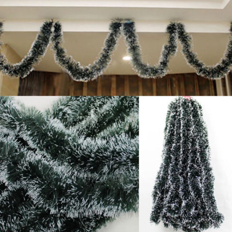 

200CM!!!!! Colorful Xmas Decoration Bar Tops Ribbon Garland Christmas Tree Ornaments White Dark Green Cane Tinsel Party Supplies