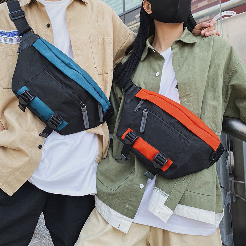

Reflective Waist Bag Chest pack New Women Belt Bags Trend Men Fanny Pack Fashion Hip hop Bag Travel Waist Phone Pocket, Sky blue