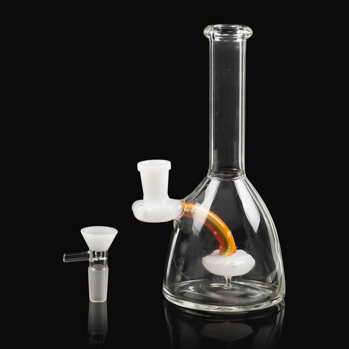 

7.3inch Glass water bongs Rainbow oil rig dab rig glass water pipe with 14mm glass bowl for smoking