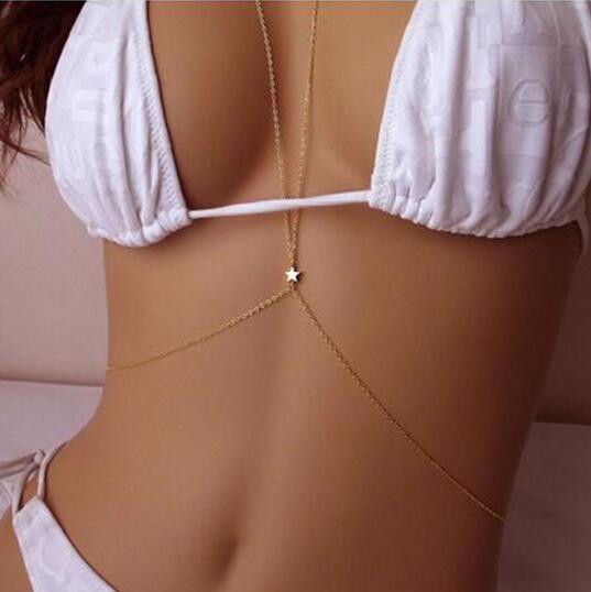

Cross Harness Necklace Waist Abdominal Chain Female Fashion Jewelry, Silver