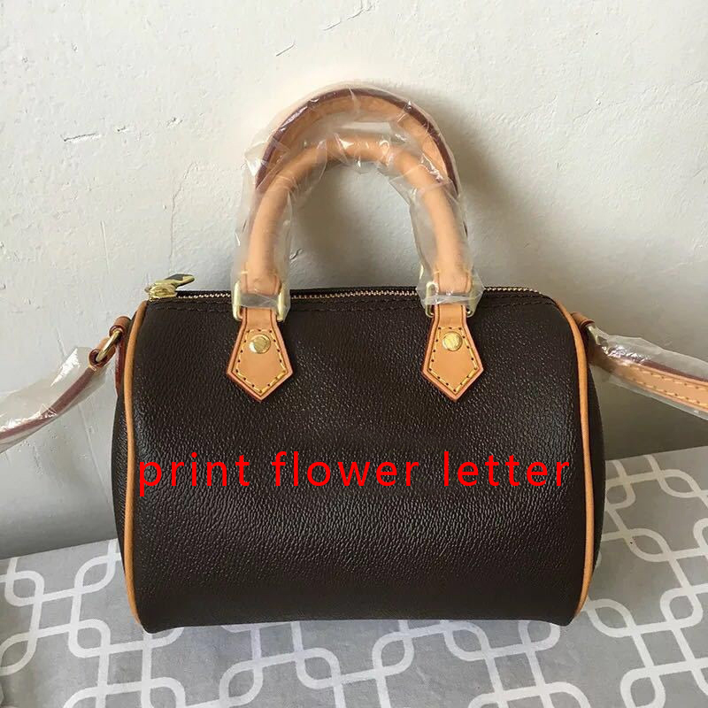 

Pink sugao designer handbags tote bag crossbody genuine leather women purse speedyy print letter flower purse shoulder bag high quality, 25x19x15cm 40390#