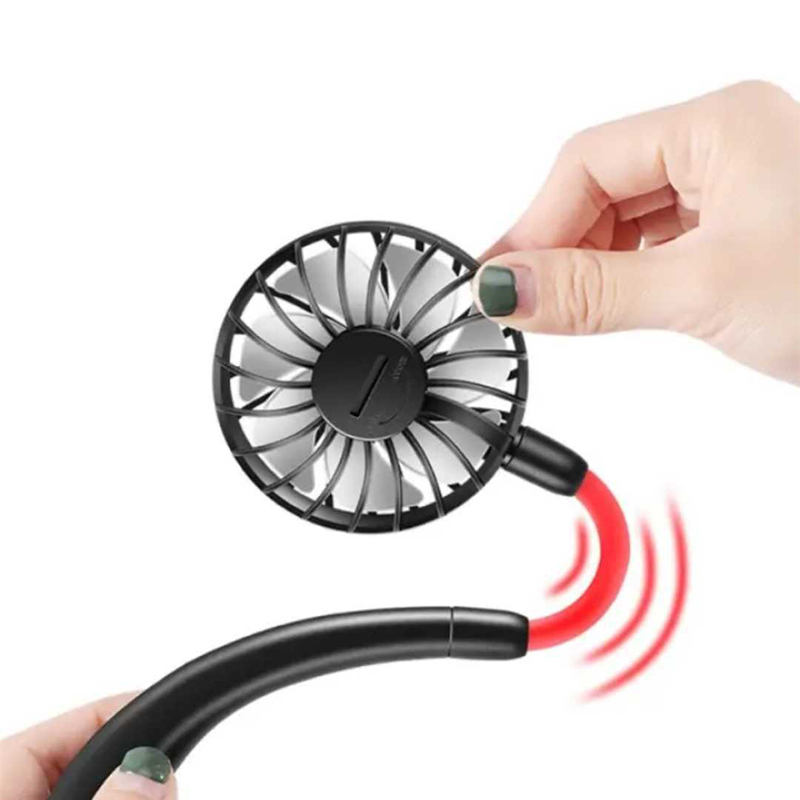 

Hanging Neck Fan USB Rechargeable Neckband Lazy Neck Hands Free Hanging Dual Cooling Mini Fan Sport 360 Degree Rotating