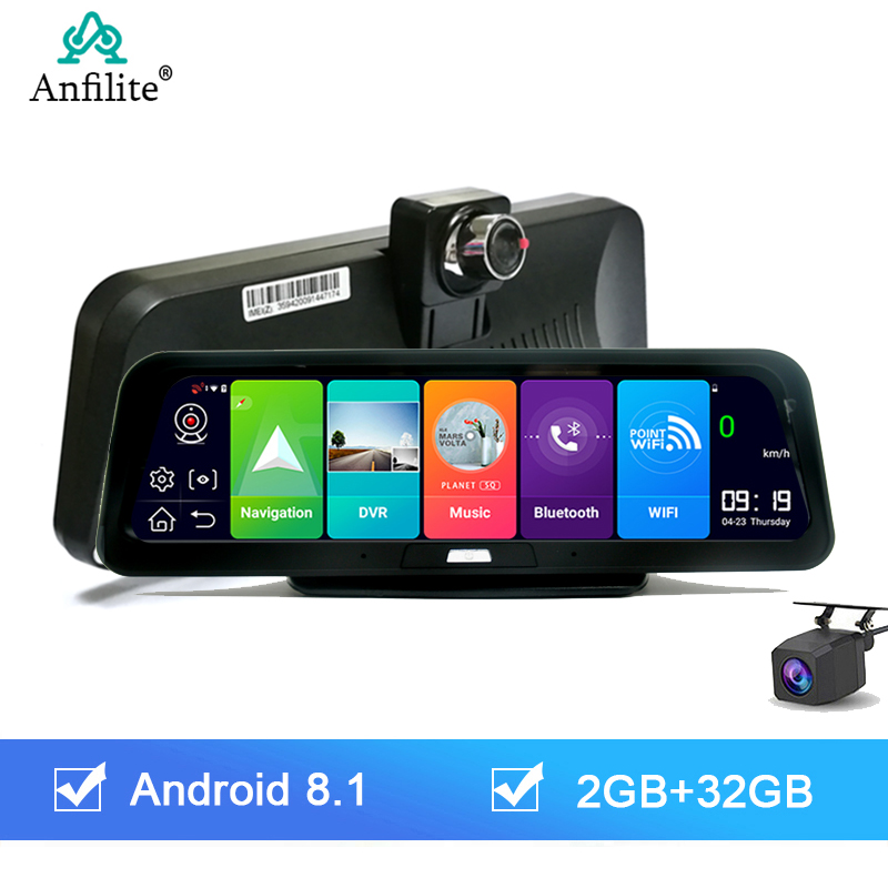 

Anfilite 10 inch 4G ADAS Car Dash Cam Dual Lens Android 8.1 2+32g car DVR Camera GPS navigator 1080p Recorder Parking Monitor