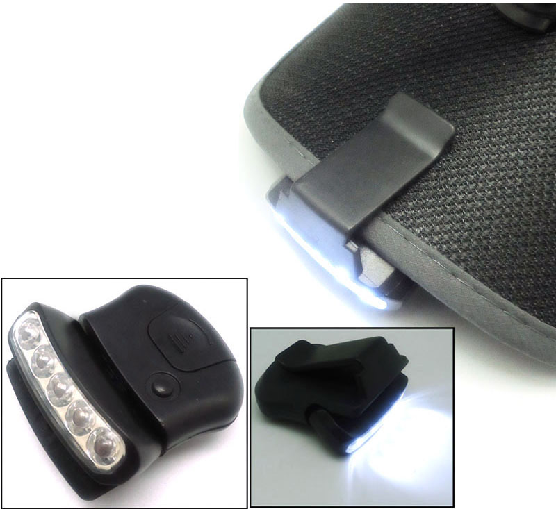 

5 LED Baseball Cap Light Night Cycling Hiking Repair Car Outdoor Headlamp Head Cap Hat Light Clip On Fishing Lamp