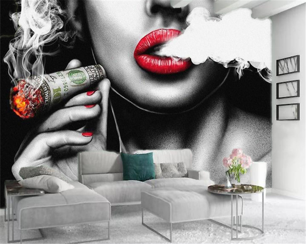 

Custom Character 3d Wallpaper Smoking Sexy Beauty Romantic Beautiful Characters Atmospheric Interior Decoration Wallpapers, Customize