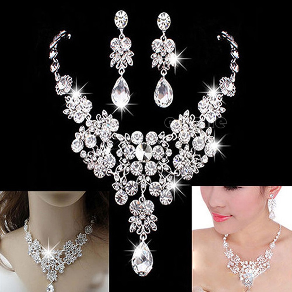 formal occasionwear Wedding Bridal Necklace Earring Jewellery Set parties,proms