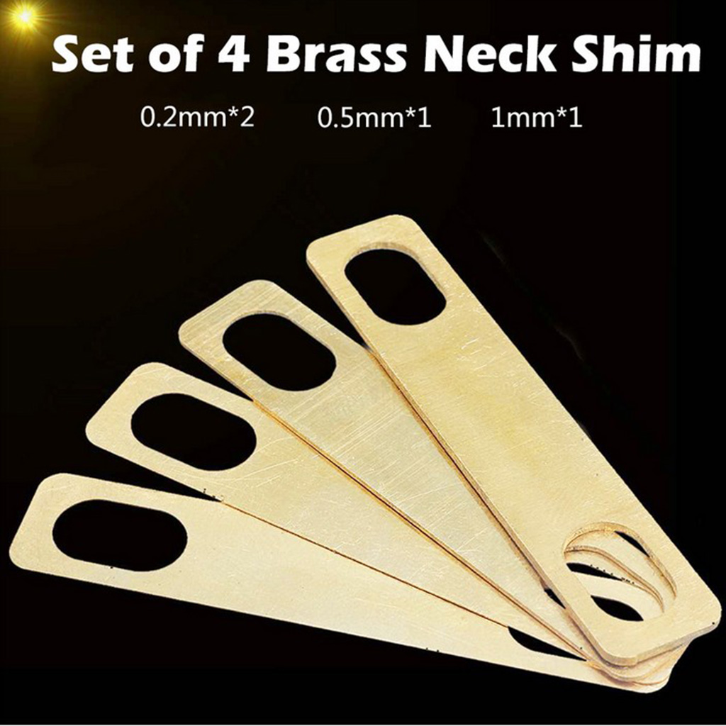 

4 Pieces 0.2mm, 0.5mm, 1mm Thickness Guitar Neck Enhancing Metal Joint For Electric Guitar / Bass Luthier Tools