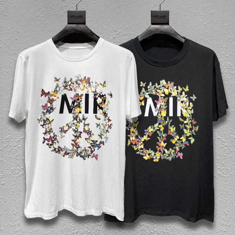 

Men T Shirt Men Women High Quality Letter Print Floral Casual Short Sleeve Fashion Mens Tees, White
