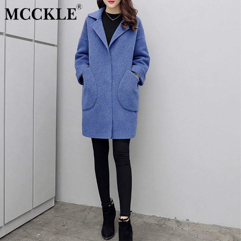 

Women Turn Down Collar Solid Medium Long Coat 2019 Autumn Winter Female Casual Outwear Ladies Open Stitch Woolen Jackets, Beige white