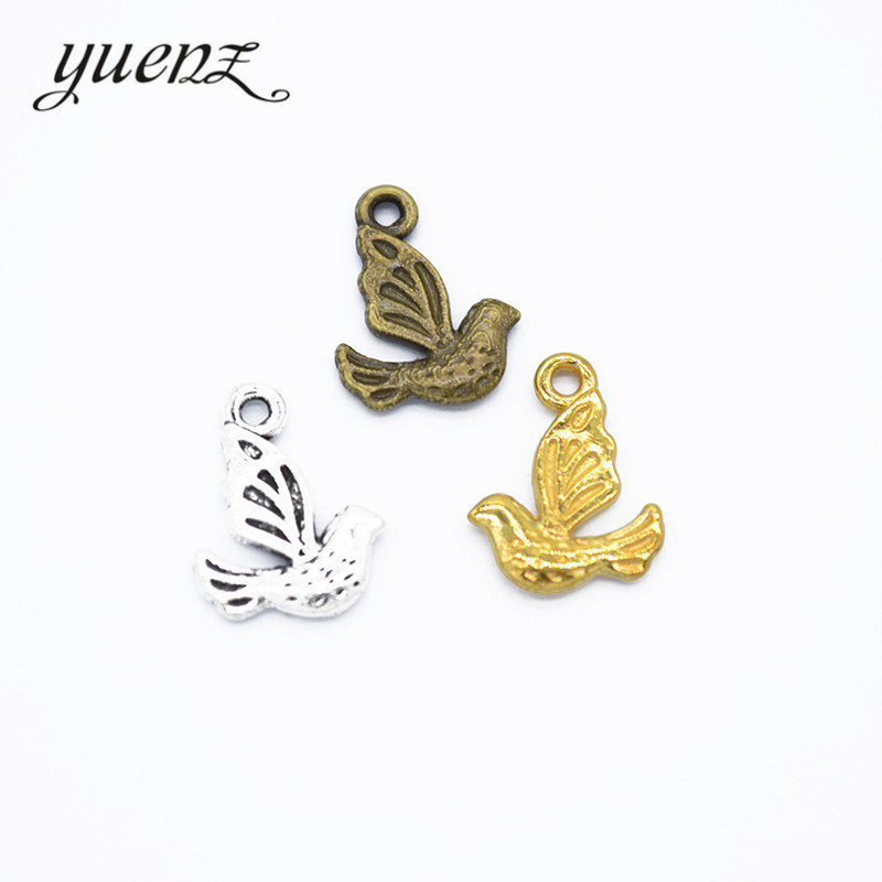 

YuenZ 40 pcs Antique silver charms animal bird Zinc alloy Jewelry DIY Charms Pendant Necklace, earring Bracelet 14*11mm D557