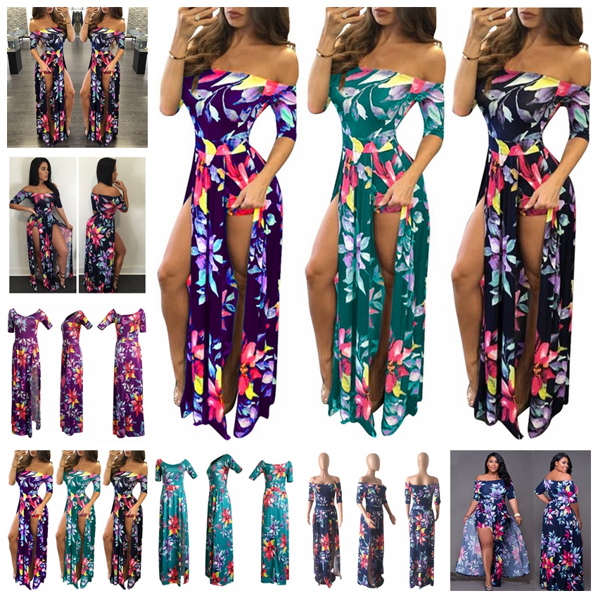 

Fashion sexy wipes halter sleeveless sets digital printing Siamese split dress Multi-color new products hot!support mixed batch, Green