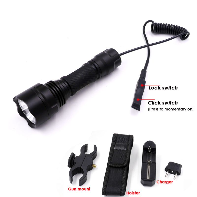 

C2 CREE XML2 U3 LED Hunting Rifle Torch Shotgun lighting Shot Gun Mount+Tactical mount+Remote switch+Charger+Holster