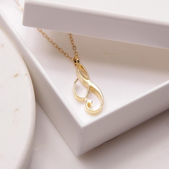 Gold Silver Plated Swirl Initial Alphabet Letter Necklace All 26 English A-Z Cursive Luxury Monogram Name Letters Word Chain Necklaces for Mother-image-492387169