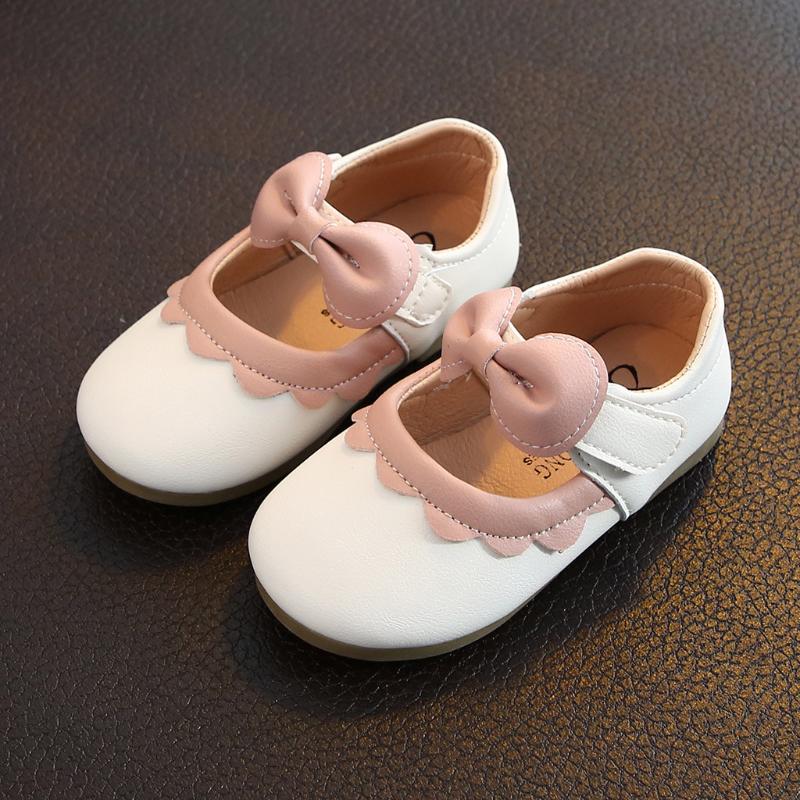 

TELOTUNY baby shoes Toddler Kids Baby Girls Anti-Slip Soft Sole Single Shoes Solid bow Princess casual 2020apr2, Black