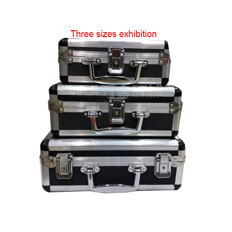 

Aluminum alloy box large medium small toolbox parts box components tool case tool shipping free with pre-cut foam