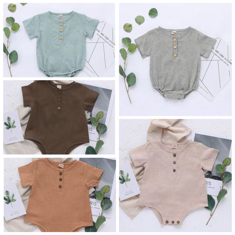Enfants Designer Vêtements Baby Summer Summer Skinksuits Jumpsuits Nouveau-né Draps Rompes Child Casual Solid Body Solide 5 Couleur Zyqa456