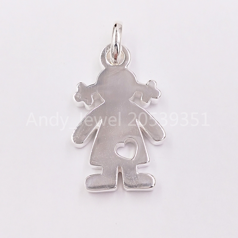 

Authentic 925 Sterling Silver pendants Silver Sweet Dolls Pendant Fits European bear Jewelry Style Gift 415904550, Black