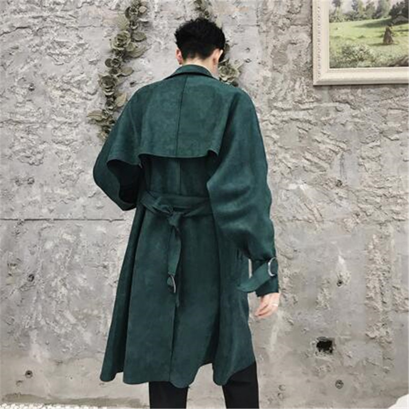 XQS Mens Punk Jacket Overcoat Steampunk Gothic Long Sleeve Trench Coat