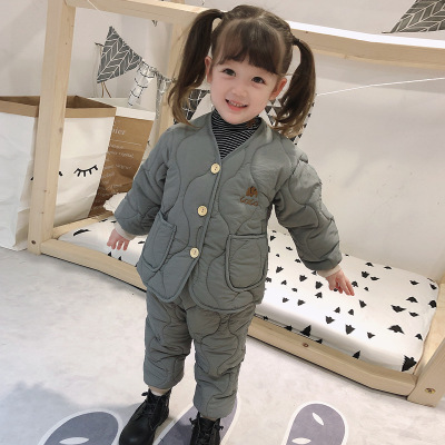 

Kids Designer Sets Children Brand Solid Color Cotton Clothing Two Piece Set Fashion Tops + Pants Boys and Girls Warm Clothes Top Quality, Gray