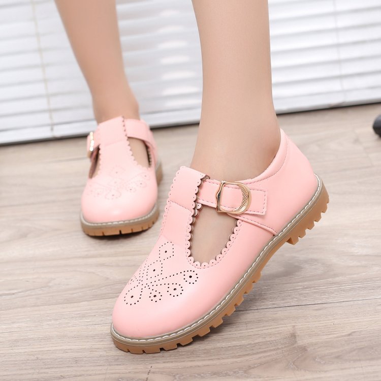 

Girl Dress Shoes Autumn New Fashion Princess children Girl Party Solid Pretty school shoes Round Leather Kids, Black
