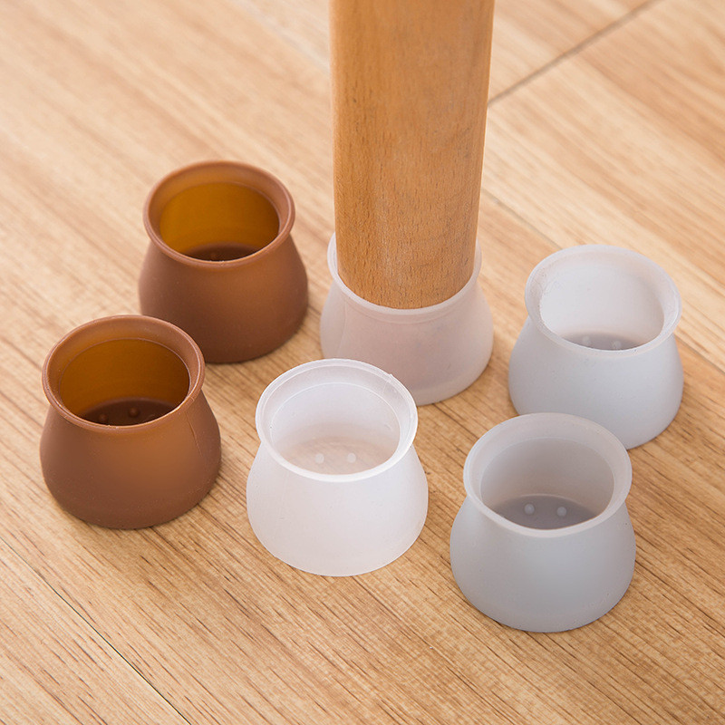 

4Pcs/Lot Table Chair Leg Mat Silicone Non-slip Table Chair Leg Caps Foot Protection Bottom Cover Pads Wood Floor Protectors