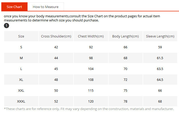 Shawl Size Chart